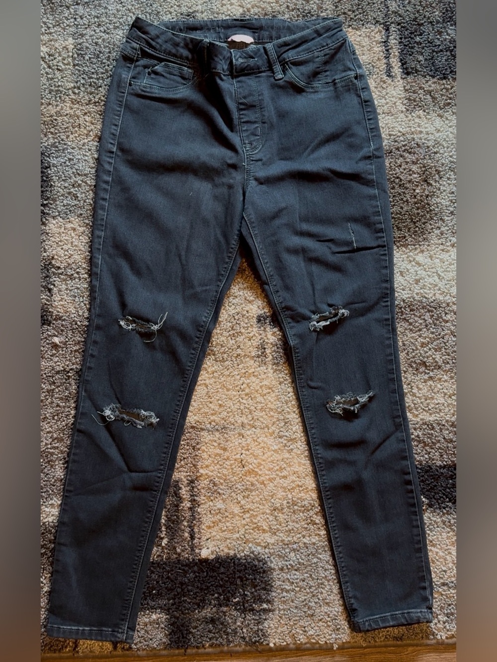 Laurie Felt Women's Dark Blue Distressed Skinny Jeans
